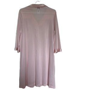 Vanity Fair Women's Button-Up Robe 3/4 Sleeve Nylon Light Pink M Flawed Vintage
